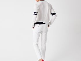 Мужские брюки Lacoste приталенного кроя из смеси хлопка и льна