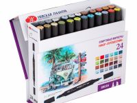 Набор спиртовых маркеров Сонет Twin Brush "Путешествие" 24 цветов