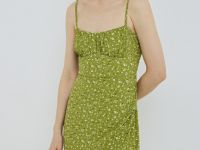 Платье-бюстье с принтом, Зеленый