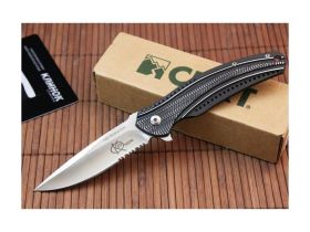 Складной нож CRKT Ripple Charcoal Combo, сталь Acuto 440, рукоять нержавеющая сталь 420J2