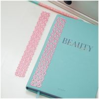 Наклейки акриловые MESHU "Pink line", 25*7,8см, стразы, 500 наклеек