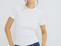 Футболка в рубчик, Белый