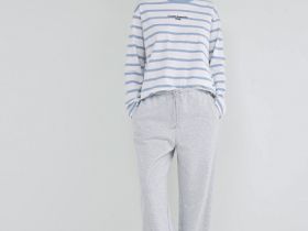 Лонгслив в полоску, Голубой