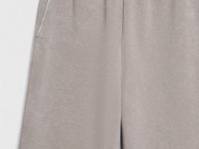 Базовые широкие брюки с эффектом стирки, Бежевый