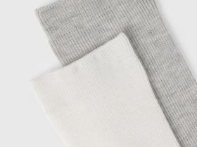 Носки в рубчик с шёлком, 2 пары, Белый
