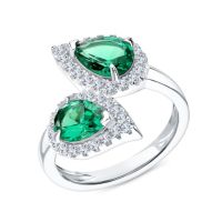 Серебряное кольцо с фианитами и алпанитом