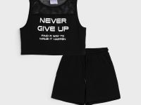 Комплект трикотажный для девочек: топ, шорты