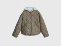 Стёганая куртка с капюшоном, Желтый