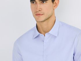 Рубашка из плотной ткани, Голубой