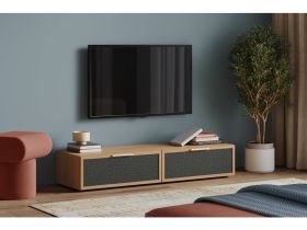 ТВ-тумба Флавир 140x27 Рогожка Графитовый