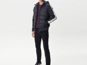 Мужской утеплённый жилет Lacoste с капюшоном
