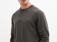 Базовый вязаный джемпер, Коричневый