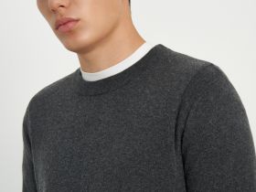 Джемпер из шерсти и хлопка с округлой горловиной