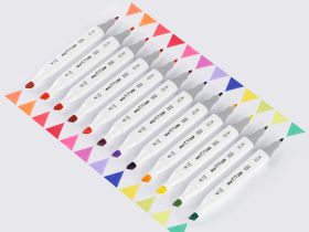 Набор маркеров для скетчинга MESHU 12 цв, основные и флуоресцентные цвета