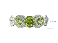 Кольцо из серебра с, фианитами и хризолитами э0611кц01260374