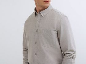 Рубашка из ткани оксфорд, Коричневый