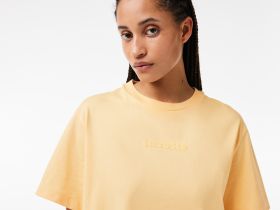 Трикотажное платье Lacoste с коротким рукавом оверсайз