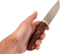 Нож Охотник, сталь N690, рукоять стабилизированная карельская береза