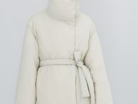 Утеплённая куртка с поясом, Бежевый