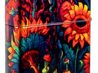 Зажигалка ZIPPO Spooky Sunflower с покрытием 540 Tumbled Brass, латунь/сталь, разноцветная, 38x13x57 мм