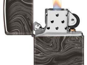 Зажигалка ZIPPO Marble Pattern Design с покрытием High Polish Black, латунь/сталь, чёрная
