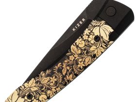 Складной нож Kizer Momo Russian Pattern, сталь Nitro-V, рукоять G10 c принтом