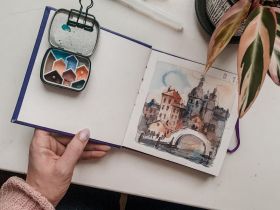 Палетка для красок "Звезды" 6х5 см, цвет белый, пластик белый