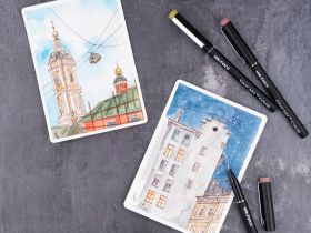 Набор цветных капиллярных ручек Малевичъ "GrafArt PRO", базовый, 6 шт