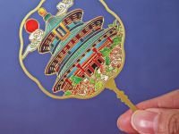 Закладка-веер для книг с подвеской "Храм Неба" (металл)