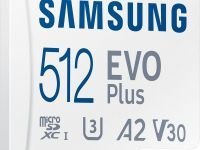 Карта памяти Samsung 512 Гб EVO Plus CL10 с адаптером белый