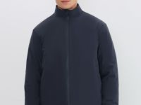 Утеплённая куртка с воротником-стойкой, Синий