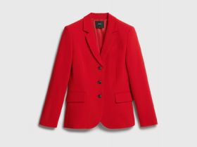 Однобортный приталенный жакет, Красный