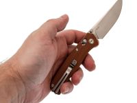 Складной нож SRM Medal 255L-MN, сталь 10Cr15MoV, рукоять микарта, коричневый