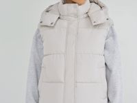 Жилетка с капюшоном, Бежевый