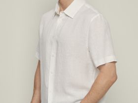 Рубашка изо льна с коротким рукавом