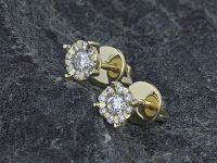 Пусеты из желтого золота с бриллиантами э0301пс10153800