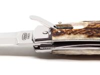 Автоматический многофункциональный нож Mikov Predator, сталь 420, рукоять рог оленя, клипса и штопор