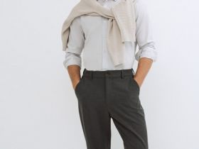 Прямые брюки с эластичным поясом, Серый