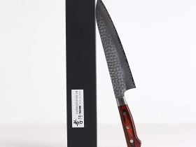 Нож кухонный поварской 210 мм, Sakai Takayuki, сталь VG-10 Damascus, рукоять дерево пакка