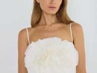 Топ с декором в виде цветка, Бежевый