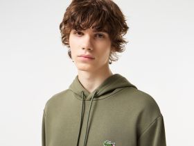 Мужская толстовка - худи Lacoste классического кроя из органического хлопка