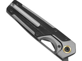 Складной нож Kizer Serpentine, сталь Elmax, рукоять титан/микарта, серый