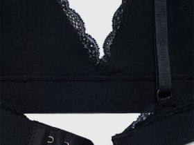 Топ с кружевом для девочек, Черный