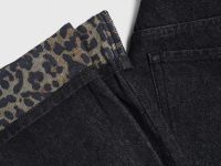 Прямые джинсы с принтом для девочек, Серый