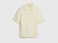 Джемпер из пушистой пряжи с коротким рукавом, Желтый