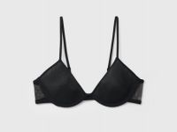 Бюстгальтер на косточках с сетчатыми чашками, Черный