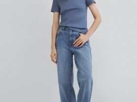 Футболка в рубчик, Синий