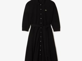 Женское платье Lacoste на пуговицах с длинным рукавом