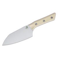Нож кухонный Сантоку Microtech Santoku Knife 6', сталь M390MK, рукоять G10, белый