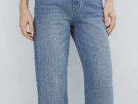 Широкие джинсы с высокой посадкой, Голубой